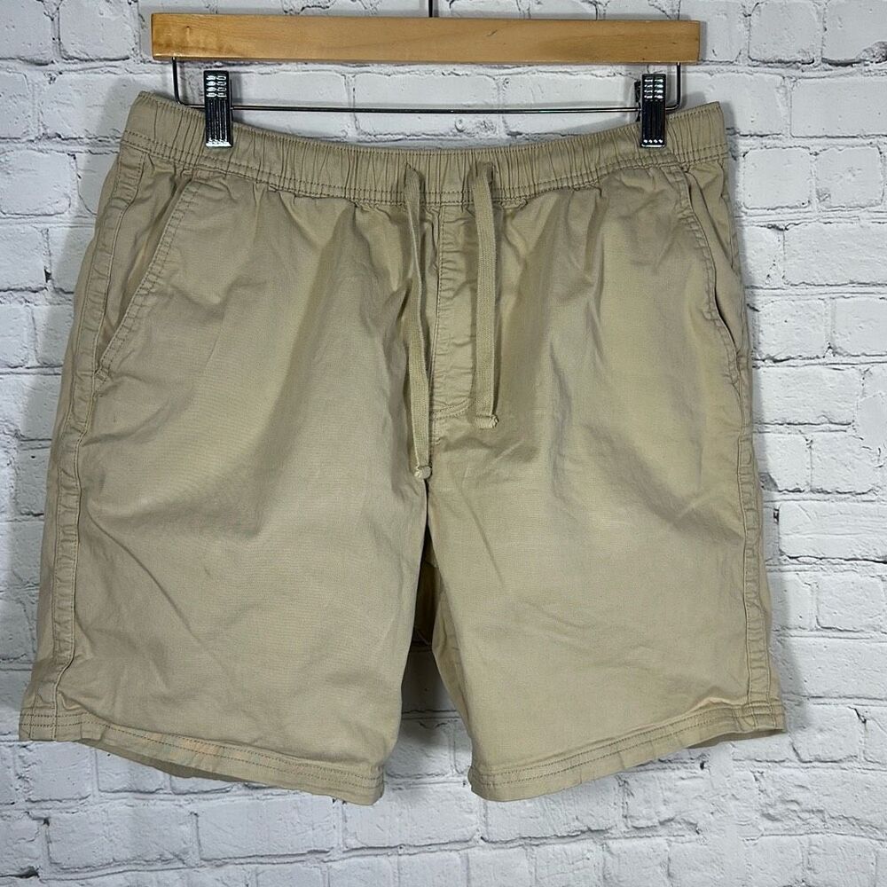Katin‎ Mens Surf Sailing Elastic Waist Brown Hiking Shorts size L Large Cotton